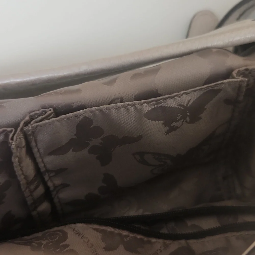 Rebecca Minkoff Gray‎ Leather Hobo Bag Fringe Detail Adjustable Strap
